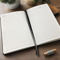 Carnet en cuir relié A5 avec bande élastique Logo personnalisé