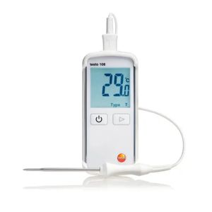 เทอร์โมมิเตอร์กันน้ำ Testo 108-1 พร้อมหมายเลขชิ้นส่วน 0563 1080 IP67 ช่วงการวัด -58F ถึง 572F รองรับ OEM และ ODM - Product Image 1