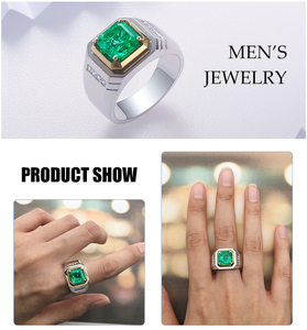Men's <strong>Rings</strong> Luxury Jewelry Christmas Gift Diamond Lab Grown <strong>Emerald</strong> <strong>Ring</strong> S925 <strong>Silver</strong> Jewelry - Product Image 3
