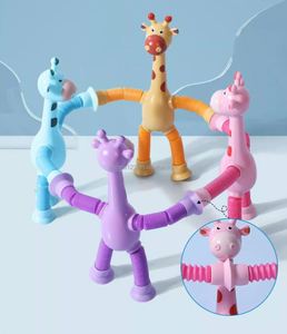 Jouet télescopique robot girafe à ventouse, lumineux, déformable, tube extensible, jouets éducatifs créatifs pour enfants - Product Image 4
