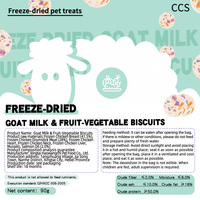 Gefreeze-droogde puree bulk, geen groothandel, voor katten snacks, honden, huisdieren, gefreeze-droogde geitenmelk & fruit & groente patties