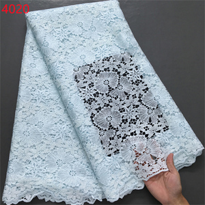 4020 Vente <span class=keywords><strong>en</strong></span> Gros Tissu Dentelle <span class=keywords><strong>Guipure</strong></span> Africaine à Corde de Haute Qualité avec Paillettes 5 Verges pour <span class=keywords><strong>Robe</strong></span> de Mariée Femme - Product Image 2
