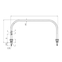 Tiges chauffantes tubulaires industrielles M5 de type U pour équipement de séchage en four, résistance de diamètre. Élément chauffant électrique à air SUS304 de 11 mm