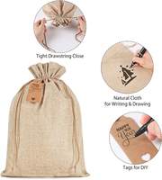 Barato al por mayor de logotipo personalizado de arpillera Natural Mini Bolsa De yute de lino con cordón bolsa de regalo de joyería de yute para boda