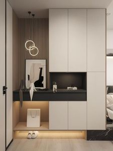 Custom Modern Wooden Entryway <b>Shoe</b> Cabinet with Seating Waterproof Storage Solid Wood for Hotels Apartments Schools - Product Image 5