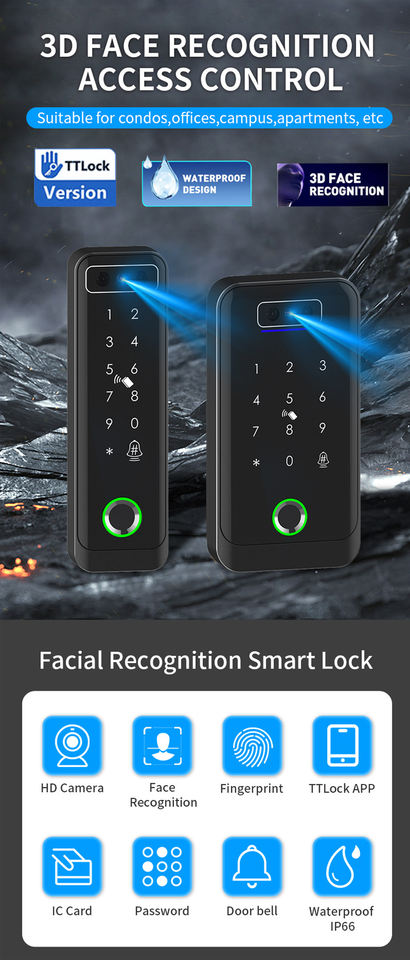 TTLock BLE Face Fingerprint Access Keypad Standalone Biometric RFID ...
