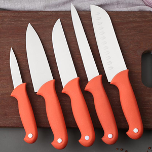 Bộ 5 Chiếc Dao Làm Bếp 3CR13 Bằng Thép Không Gỉ PP + TPR Tay Cầm Màu Cam Chuyên Nghiệp Dao Santoku Cực Kỳ Sắc Nét - Product Image 5
