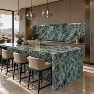 UnionStone Bvlgari Marbre Vert Grande Dalle Naturelle Polie Brillante Haute Qualité Luxe Moderne Cuisine Salle à Manger Murale Garantie 1 An - Product Image 1
