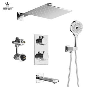 DipsiXinDi Concealed Shower Set <b>Square</b> Thermostatic Valve Body <b>Adjustable</b> Multi Function Handheld Shower Head Bathroom Fixture - Product Image 5