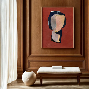 Stampa d'<span class=keywords><strong>arte</strong></span> astratta realistica con ritratto, dipinto a mano a olio su tela, <span class=keywords><strong>pittura</strong></span> <span class=keywords><strong>contemporanea</strong></span> dai toni terrosi - Product Image 4