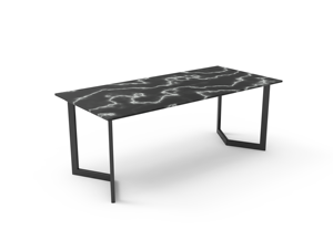 โต๊ะรูปตัวยูขาเหล็กทรงทันสมัยคุณภาพสูงแบบ OEM/ODM โครงเหล็กเคลือบสีฝุ่น ท็อปโต๊ะ MDF โต๊ะขาเหล็กทรงตัวยู - Product Image 5