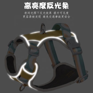 Pettorina Riflettente in Nylon Anti-Riot per <span class=keywords><strong>Cani</strong></span>, Comoda Imbracatura con Guinzaglio per Bulldog Francese, Chihuahua, Carlino, per Passeggiate all'Aperto - Product Image 5