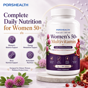 Comprimés multivitaminés pour femmes 50+ Marque Blanche Trèfle Rouge CoQ10 Extrait de Grenade Naturel Sans Gluten Sans Produits Laitiers Soin Quotidien de la Peau - Product Image 2