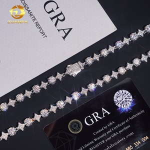 Iced Ra 6.5Mm Kim Cương Sao Tennis Chuỗi Vòng Đeo Tay Tùy Chỉnh 925 Bạc Hip Hop Người Đàn Ông Đồ Trang Sức D Vvs Moissanite Liên Kết Chuỗi Vòng Cổ - Product Image 4