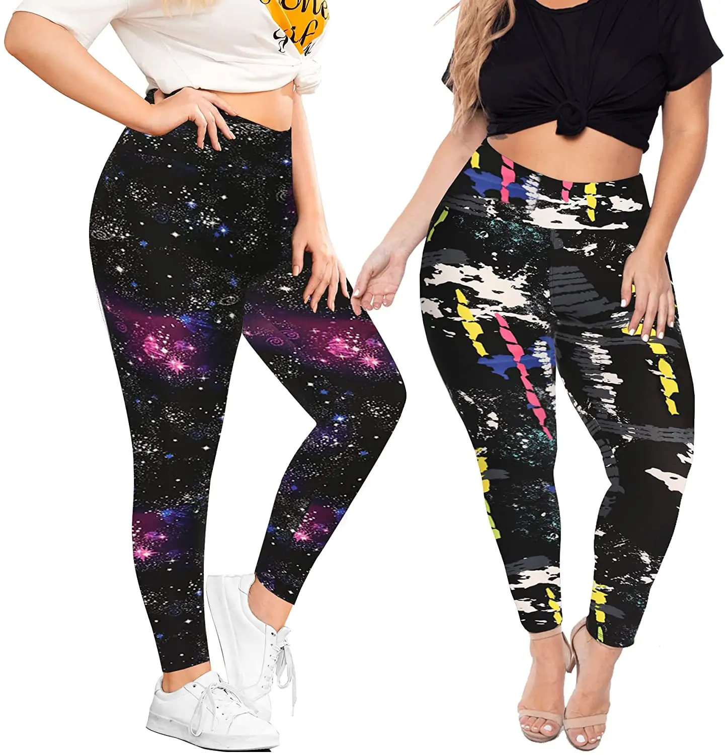 All'ingrosso all'ingrosso ordine personalizzato poliestere Spandex Yoga pantaloni a vita alta burrosa comodi leggings taglie forti per le donne