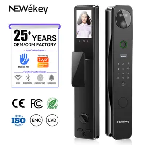 NeweKey Tuya App Outdoor With Camera Unique Stylish Inteligente Electronic FingerPrint Face Recognition Digital Smart Lock