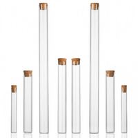 Tube à encens cylindrique en verre transparent 5g 10g 20g, longs et courts, pour bois d'agar et bois de santal, avec bouchon à vis et fond plat, 100 pièces