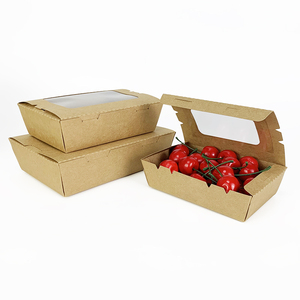 Boîte rectangulaire en papier kraft jetable écologique pour sandwichs, produits de boulangerie, nouilles chinoises, doner kebab, restauration, gaufrage - Product Image 6