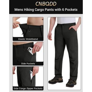 Pantalons de randonnée pour hommes personnalisés, séchage rapide, résistants à l'eau, légers, en nylon, pantalons cargo respirants, pantalons de travail et de voyage avec 6 poches - Product Image 4