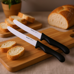 Juego de 2 cuchillos para pan Metaltex con mango negro de acero inoxidable para uso en la cocina - Product Image 3