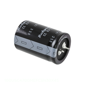Condensador de Canal de Fabricante 4700 uF CAP ALUM 4700UF 20% 100V SNAP TH de Orificio Pasante 100USC4700MEFCSN30X45 - Product Image 1