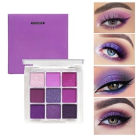 Palette de fards à paupières violet violette, 9 teintes, fard à paupières mat et scintillant, maquillage pigmenté longue durée pour les fêtes