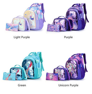 Set Zaino <span class=keywords><strong>Unicorno</strong></span> Carino 3 Pezzi con Paillettes Glitterate per Bambine e Ragazze, <span class=keywords><strong>Borsa</strong></span> Scuola per Studentesse delle Elementari con <span class=keywords><strong>Borsa</strong></span> Pranzo - Ingrosso Fabbrica - Product Image 3