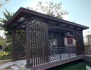 Отдельностоящая современная беседка из алюминиевого сплава с водонепроницаемой крышей из закаленного стекла с двойным остеклением, экологичная, для двора, на все времена года - Product Image 3