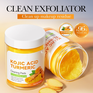Tampons exfoliants pour le visage, acné, 50/60, éclaircissement naturel de la peau, tonique facial à l'acide kojique, blanchiment, curcuma, nettoyant, <span class=keywords><strong>coton</strong></span> 3 couches - Product Image 1