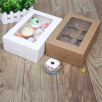 Boîtes à gâteaux, biscuits et cupcakes élégantes en papier recyclé à 2/4/6/12 trous pour emballage alimentaire, cadeaux, mariages et anniversaires