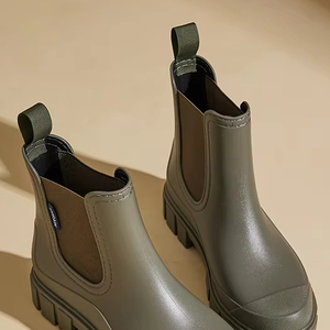 Giày bốt nữ kiểu mới chống thấm nước, cổ ngắn, miệng chun, chống trơn trượt, dùng được trong nhà và ngoài trời, chất liệu <span class=keywords><strong>PVC</strong></span>, thích hợp cho mùa hè và mùa đông - Product Image 4