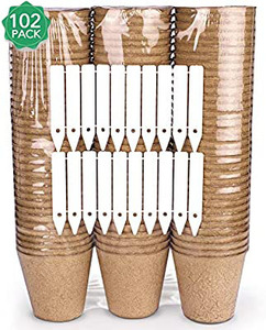 Pots à noix pour réfrigérateur, plateau d'semis <span class=keywords><strong>de</strong></span> jardin 100% écologique biodégradables, 102 paquets avec étiquette pour plantes - Product Image 3