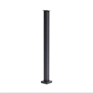 Reilbu清洁外观热卖顶部安装哑光黑色电缆栏杆水平线柱，用于甲板或阳台