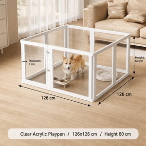 ODM/OEM Acrylic <strong>Dog</strong> Playpen Foldable Clear Pet <strong>Play</strong> <strong>Pen</strong> Easy Assemble Indoor Pet Fence for Cats Puppy Small Animals - Product Image 2