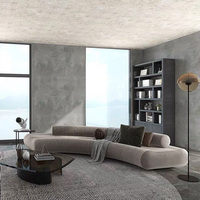 Modernes halbrundes gebogenes Sofa Luxus grau Boucle Modular Stoff Schnitts ofa Apartment Home Wohnzimmer Designer Möbel