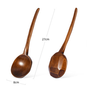 Nueva cuchara de madera de Ramen de mango largo, utensilios de cocina japoneses, vajilla, cucharas para servir, cucharón de sopa grande para el hogar - Product Image 5