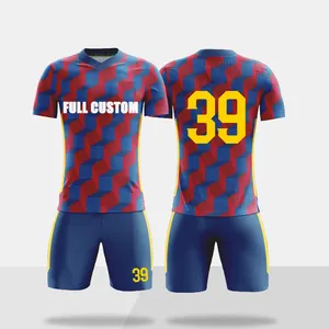 Volledige Maatwerk Hoge Kwaliteit Uw Eigen Ontwerp Digitaal Printen Custom Voetbal Jersey Set Voor Mannen