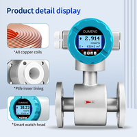 Débitmètre électromagnétique numérique LCD avec précision de 0,5 %, impulsions 4-20 mA/RS485 Modbus OEM IP65 pour la mesure de l'eau et des liquides