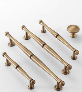 Poignées de meubles de cuisine en laiton massif, poignées de placard antiques, boutons de tiroir ronds en bronze – Offre Spéciale - Product Image 2