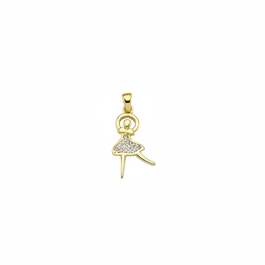 สร้อยคอจี้นักเต้นบัลเล่ต์สีทอง14K เครื่องประดับหรูหราสำหรับผู้หญิงสำหรับงานปาร์ตี้แฮนด์เมดในไก่งวง - Product Image 2