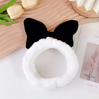 Nouveau Bandeau Élégant en Tissu Peluche avec Grand Nœud, Conçu pour le Lavage du Visage, Mignon, Fait Main, Accessoire Cheveux Femme, Performance Scénique, Dessin Animé