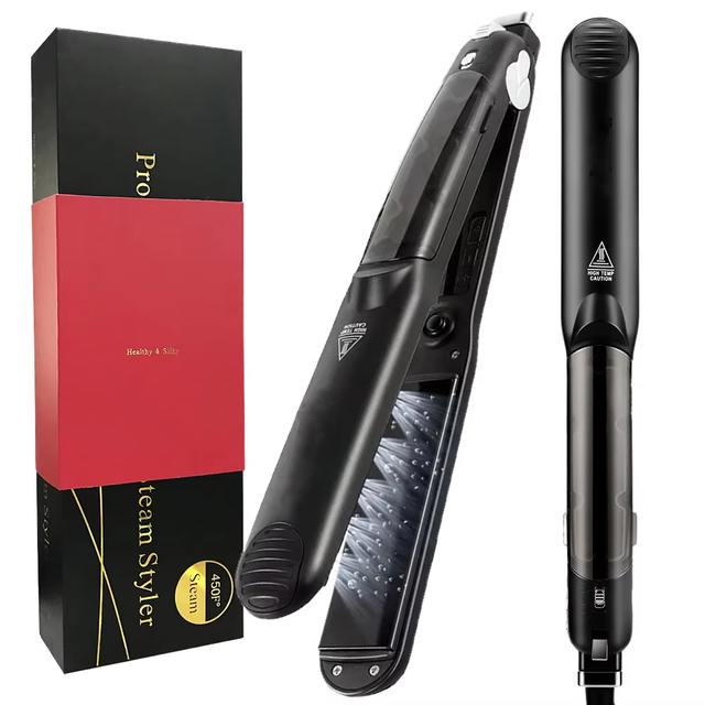 Professional 230 Degree Titanium Argan Oil Tourmaline Steam Flat Iron Electric Hair Straightener for Household Use