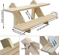 Supports d'affichage en bois, support d'affichage surélevé, support pour anneaux, support amovible, petit présentoir en bois pour marchandises