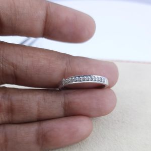 Jewelspaark Diamond <b>Ring</b> 0.12 Cttw Round Cut 925 Sterling <b>Silver</b> Channel Setting Engagement Jewelry For Women - Product Image 5