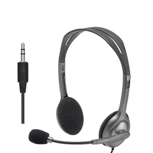 Casque stéréo filaire Logitech H111, prise audio 3,5 mm, microphone rotatif, bandeau réglable léger, casque audio - Product Image 1