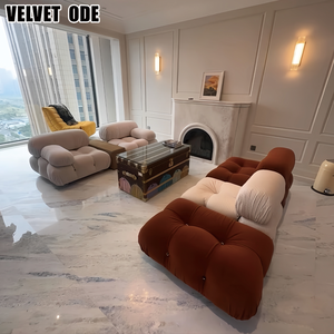 Sofá Modular Comprimido Camaleón, Sofá de Compresión Mario, Estilo Italiano Minimalista para Sala de Estar, Sofá en Tonos Crema - Product Image 6