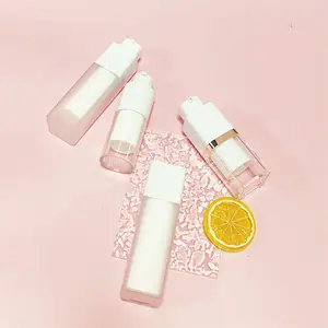 ラグジュアリー15ml50mlアクリルエアレスローションボトルクリアツイストアップスクエアプラスチックヘアジェルボディローションファンデーションポンプバキュームボトル