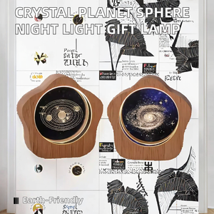 <span class=keywords><strong>Esfera</strong></span> de Cristal Pulido Ecológica Personalizada, Lámpara de Noche con Forma de Planeta, Estrella, Luna, Saturno, Sistema Solar, Bola de Cristal, Lámpara de Mesa, Regalo - Product Image 2