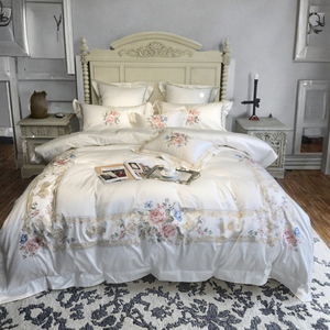Super <strong>King</strong> <strong>Bedding</strong> Customized <strong>Size</strong> Fitted Sheet <strong>Luxury</strong> Organic Duvet Cover Embroidery Premium White Egyptian Cotton <strong>Bedding</strong> <strong>Set</strong> - Product Image 3