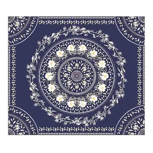 Factory Custom Cheap Digital Printed Decorative Mandala Wall Hanging Tapestry Plain Cotton Handmade Frame Technics Style Pattern